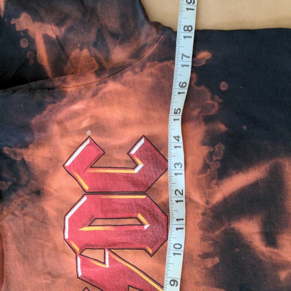 ACDC Tshirt Small Official Customized Acid Wash Black and Rust - Picture 4 of 4